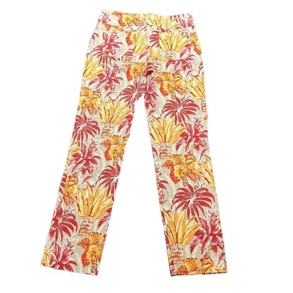 J. McLaughlin Women’s Maise Tropical Palm Print Pull Ankle Pants, Size 2 - Picture 4 of 10